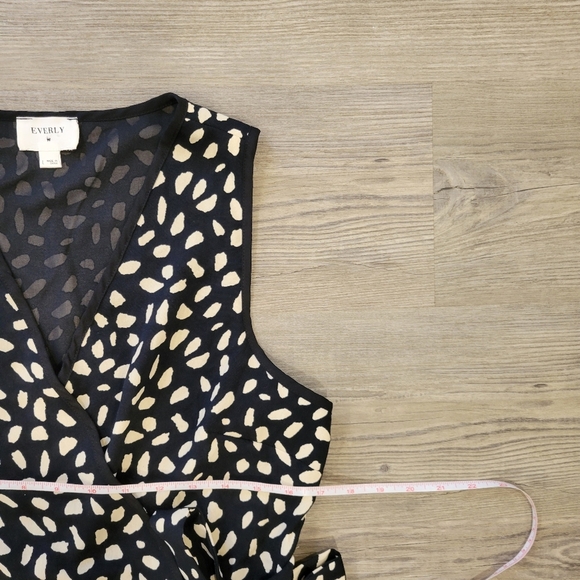 Everly Midi Black and Cream Women's Dress Size Large - Picture 5 of 9